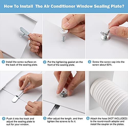 SKD RV Tech Portable Air Conditioner Window Kit, with Adjustable Window Seal for AC Unit, AC Window Vent Kit, Sliding Window Air Conditioner Kit for Doors Windows and 5.9 inch Diameter Exhaust Hose | The Storepaperoomates Retail Market - Fast Affordable Shopping