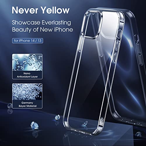 CASEKOO Crystal Clear for iPhone 14 Case & iPhone 13 Case, [Not Yellowing] [Military Grade Drop Protection] Shockproof Protective Phone Case 6.1 inch (Clear) | The Storepaperoomates Retail Market - Fast Affordable Shopping