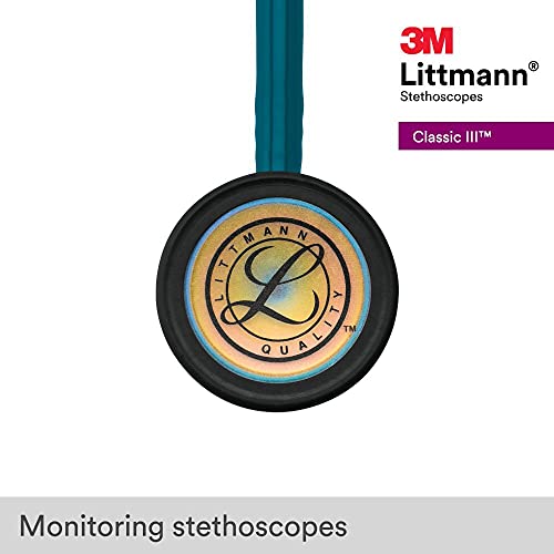 3M Littmann Classic III Monitoring Stethoscope, Rainbow-Finish, Caribbean Blue Tube, 27 Inch, 5807 & 40007 Stethoscope Identification Tag, Black | The Storepaperoomates Retail Market - Fast Affordable Shopping