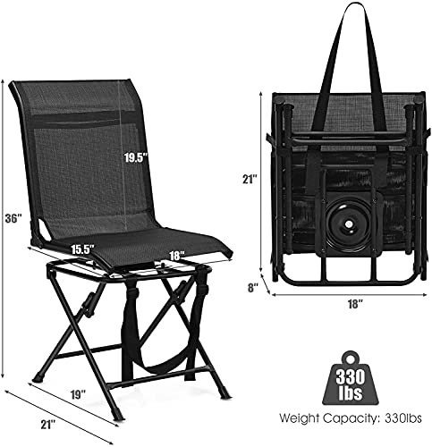 Rainfally 360-Degree Swivel Hunting Chair, Portable Camping Chair with Mesh Cloth & Non-Slipping Pads, Folding Spin Chair for Camp, Hunt, Fishing | The Storepaperoomates Retail Market - Fast Affordable Shopping
