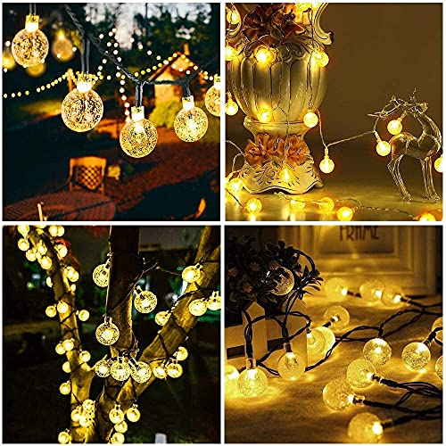 Solar String Lights Outdoor YEEMATOP 60 LED 36 Feet Solar Fairy Lights with 8 Lighting Modes,Indoor String Lights Waterproof Crystal Globe Lights for Garden,Party,Wedding,Christmas Decor (Warm White) | The Storepaperoomates Retail Market - Fast Affordable Shopping