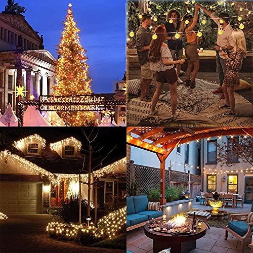 Solar String Lights Outdoor YEEMATOP 60 LED 36 Feet Solar Fairy Lights with 8 Lighting Modes,Indoor String Lights Waterproof Crystal Globe Lights for Garden,Party,Wedding,Christmas Decor (Warm White) | The Storepaperoomates Retail Market - Fast Affordable Shopping