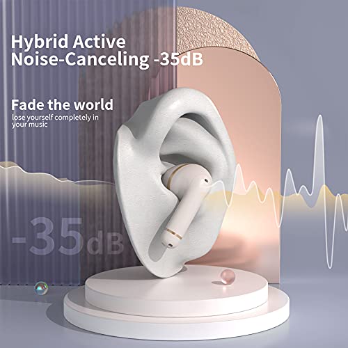 INSMY Wireless Earbuds Hybrid Active Noise Cancelling Waterproof Earphones with 6 Mics for Clear Calls Authentic Audio Big Bass, 36 Hours Playtime Bluetooth in-Ear Headphones ANC/Ambient Mode (Nude) | The Storepaperoomates Retail Market - Fast Affordable Shopping