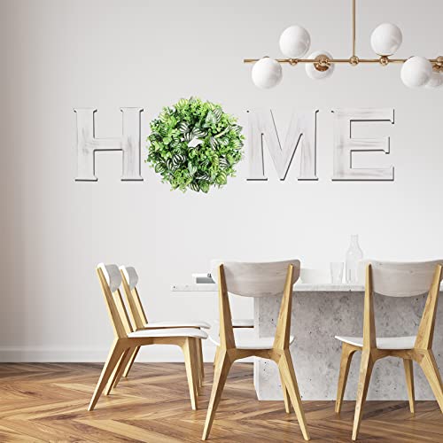 Wood Home Sign Wall Hanging Decor, Wood Home Letters Artificial Wreath for Wall Art, Rustic Home Decor for Living Room Kitchen Entryway Housewarming Gift(White) | The Storepaperoomates Retail Market - Fast Affordable Shopping