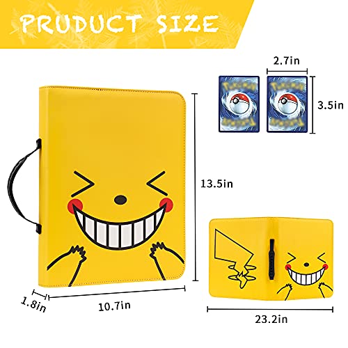 Minahao 9-Pocket Cards Binder,Trading Cards Album, Card Collection Book Compatible with PM Cards/Baseball Cards/Yugioh Cards/and Other Card Games – 720 Cards Can Be Collected(Yellow) | The Storepaperoomates Retail Market - Fast Affordable Shopping