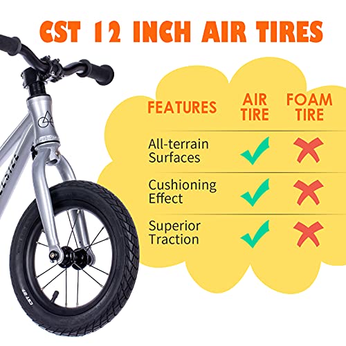 BELSIZE 12-Inch Balance Bike – for Kids Ages 18 Months to 3 Years – No Pedals, Inflatable Tires, Lightweight Aluminum Alloy Frame – Silver | The Storepaperoomates Retail Market - Fast Affordable Shopping