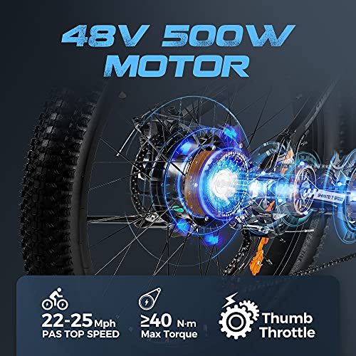 SAMEBIKE Electric Mountain Bike 500W 26 inch Motor Ebike for Adult 25 Mph Electric Bicycles with 48V 12.5Ah Removable Battery, Shimano 7 Speed and Rear Fender | The Storepaperoomates Retail Market - Fast Affordable Shopping