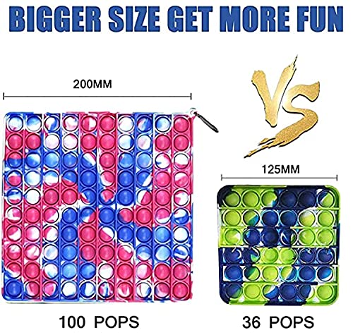 Big Size Jumbo Push Pop Bubble Sensory Fidget Toys, Anti-Anxiety Tie Dye Square 8 Inch Stress Silicone Pressure Relieving Toy,100 Bubbles Fidget Game for Adults over 18 Years Anxiety Autism Toy | The Storepaperoomates Retail Market - Fast Affordable Shopping