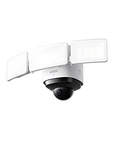 eufy security S330 Floodlight Cam 2 Pro, 360-Degree Pan & Tilt Coverage, 2K Full HD, 3,000 Lumens, Smart Lighting, Weatherproof, On-Device AI Subject Lock and Tracking, No Monthly Fee, Hardwired