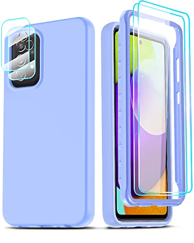 LeYi for Samsung A52 Case, Galaxy A52 5G Case with [2 x Tempered Glass Screen Protector & Lens Protector], Full-Body Shockproof Soft Liquid Silicone Protective Phone Case for Galaxy A52 5G, Violet | The Storepaperoomates Retail Market - Fast Affordable Shopping