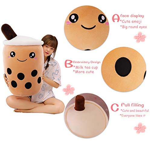 MDXMY 19.6 Inch Boba Tea Plush Stuffed Toy Brown Pearl Milk Tea Bubble Plush Pillow Home Soft Hug Pillow Gifts (Brown, 19.6 in) | The Storepaperoomates Retail Market - Fast Affordable Shopping
