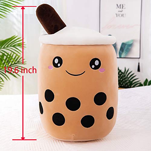 MDXMY 19.6 Inch Boba Tea Plush Stuffed Toy Brown Pearl Milk Tea Bubble Plush Pillow Home Soft Hug Pillow Gifts (Brown, 19.6 in) | The Storepaperoomates Retail Market - Fast Affordable Shopping