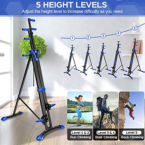 Hurbo Vertical Climber Home Gym Exercise Folding Climbing Machine Exercise Bike for Home Body Trainer Stepper Cardio Workout Training Non Stick Grips Legs Arms Abs Calf Black Blue 5324SB | The Storepaperoomates Retail Market - Fast Affordable Shopping