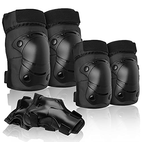 Adkwse Kids Youth Knee Pads Elbow Pads Wrist Guards Protective Gear Set 6 in 1 for Multi Sports Skateboarding Inline Roller Skating Cycling Biking BMX Bicycle Scooter(Black) | The Storepaperoomates Retail Market - Fast Affordable Shopping