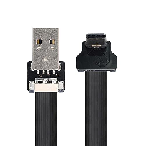 xiwai 0.5M Up Down Angled USB 2.0 Type-A Male to USB-C Type-C Male Data Flat Slim FPC Cable for FPV & Disk & Phone | The Storepaperoomates Retail Market - Fast Affordable Shopping