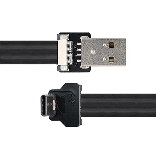 xiwai 0.5M Up Down Angled USB 2.0 Type-A Male to USB-C Type-C Male Data Flat Slim FPC Cable for FPV & Disk & Phone | The Storepaperoomates Retail Market - Fast Affordable Shopping