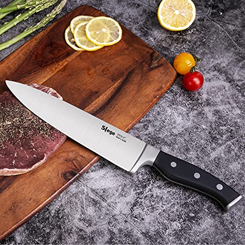 Knife Set, Slege 16-Pieces Kitchen Knife Set with Block, Stainless Steel Kitchen Knives with Sharpener, Kitchen Shears and Carving Fork, Black | The Storepaperoomates Retail Market - Fast Affordable Shopping