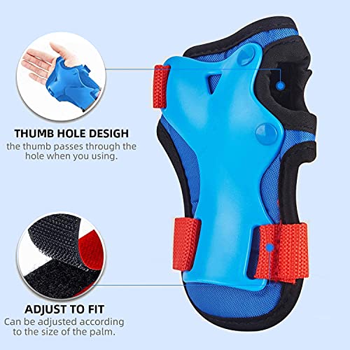 Adkwse Knee Pads Elbow Pads Wrist Guards Kids Youth Protective Gear Set 6 in 1 for Multi Sports Skateboarding Inline Roller Skating Cycling Biking BMX Bicycle Scooter(Blue) | The Storepaperoomates Retail Market - Fast Affordable Shopping