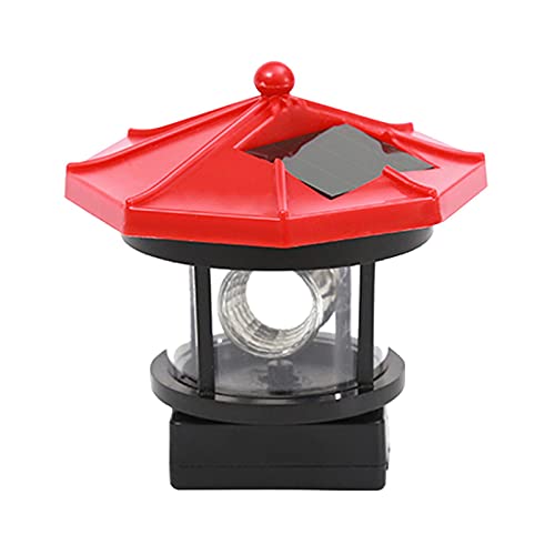 PXRJE Solar Lighthouse，LED Solar Powered Lighthouse，IP65 Waterproof LED Solar Hanging Lamp，360 Degree Rotatable Outdoor Solar Light，Suitable for use in courtyards, lawns, etc(Red,3.74inch)