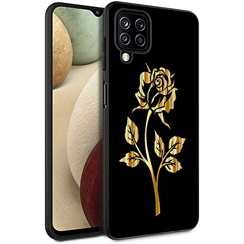 Esakycn for Galaxy A12 case, Phone Case Silicone Black with Rose Pattern Design Ultra Slim Shockproof Soft TPU Girls Women Protective Cover Skin for Samsung Galaxy A12 6.5 inch. Rose 1 | The Storepaperoomates Retail Market - Fast Affordable Shopping