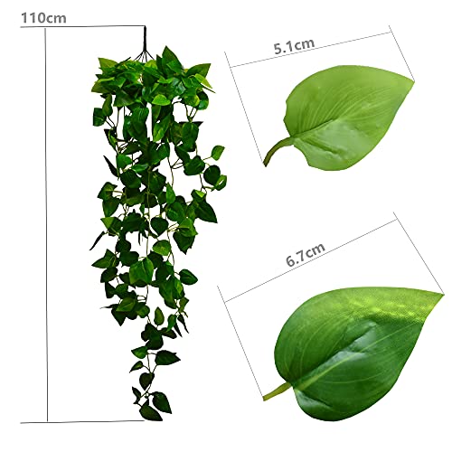 2 Pack Artificial Hanging Vine, 2 Basket Faux Vines Ivy Leaves Outdoor Fake Hanging Plants Luxuriant Wall Hang Garland for Porch Patio Balcony Basket Garden Party | The Storepaperoomates Retail Market - Fast Affordable Shopping