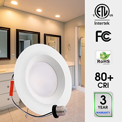 Energetic LED Recessed Lighting 6 Inch, 12.5W=100W, Soft White 2700K, 1050LM, Retrofit Downlight, Dimmable Trim Can Lights, Baffle Trim, Damp Rated, ETL, 12 Pack | The Storepaperoomates Retail Market - Fast Affordable Shopping