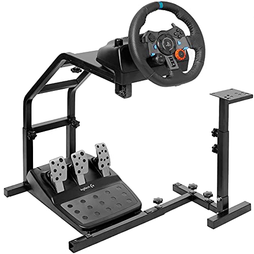 Marada Racing Simulator Cockpit Height Adjustable Steering Wheel Stand fit Logitech G25 G27 G29 G37 G920 Racing and Pedals Not Included