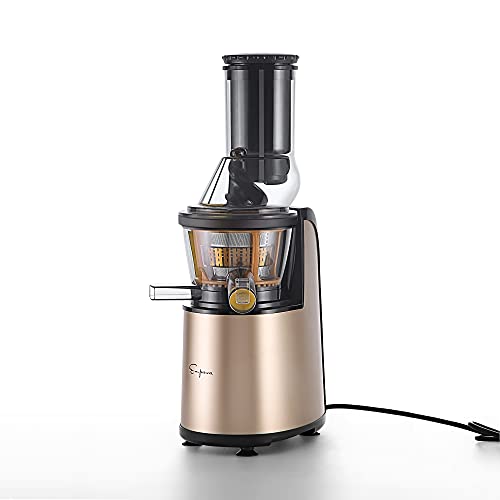 Empava Masticating Slow Juicer 150W Cold Press Juicer Machine Reverse Function High Juice Yield Juicer Extractor with Big Feed Chute Champagne Gold | The Storepaperoomates Retail Market - Fast Affordable Shopping