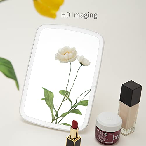 SGUTEN Makeup Mirror Small Desk Mirror with Lights & Magnification, Table Mirror with 10X Magnifying as Travel Mirror, Folding Portable Lighted Vanity Mirror with Lights for Home & Travel,White | The Storepaperoomates Retail Market - Fast Affordable Shopping
