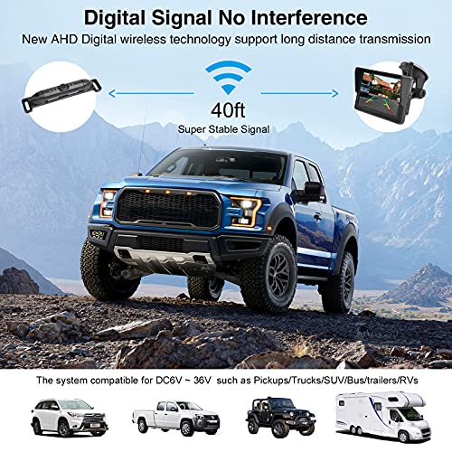PARKVISION AHD Digital Wireless Backup Camera Kit With 5″ IPS Screen Monitor,HD 720P License Plate Backup Camera kit,5 LEDs Night Vision IP68 Waterproof,Universal for All Cars as SUV, Pickup,DC12V,24V | The Storepaperoomates Retail Market - Fast Affordable Shopping