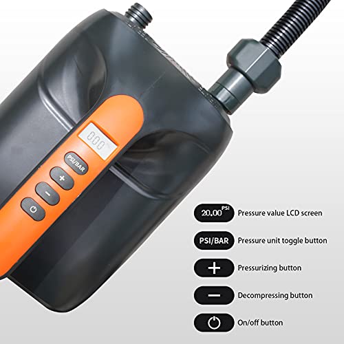 Rokia R Intelligent SUP Air Pump Digital Electric 12V DC 0-20 PSI Set Pressure Inflation and Deflation Function High-Speed Inflation Device for Paddle Board | The Storepaperoomates Retail Market - Fast Affordable Shopping