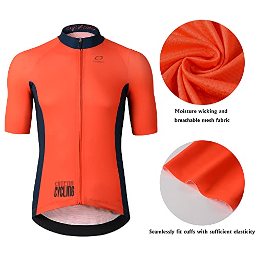 CATENA Men’s Cycling Jersey with Short Sleeve,Breathable Bicycle Clothing Comfortable Racing Bike Clothes Tops Red | The Storepaperoomates Retail Market - Fast Affordable Shopping