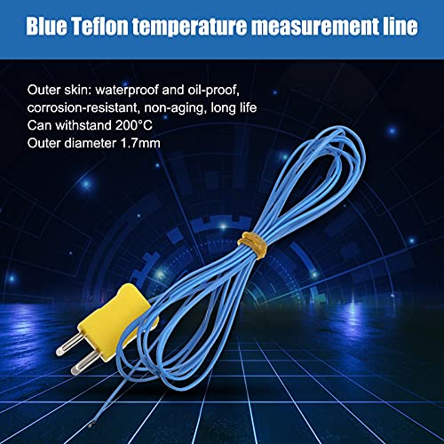 2M K-Type Temperature Sensor Mini-Connector Probe Sensor Temperature Sensors Measure Range -40 to 400 Degrees Celsius (-104 to 752 Degrees Fahrenheit) for Thermocouple Sensor and Meter (5) | The Storepaperoomates Retail Market - Fast Affordable Shopping