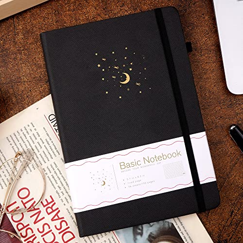 CAGIE Lined Journal Notebook for Work, 196 Pages, Medium 5.7″ x 8.3″, Hardcover Notebook Journal with Pen Loop, (Black Ruled) | The Storepaperoomates Retail Market - Fast Affordable Shopping