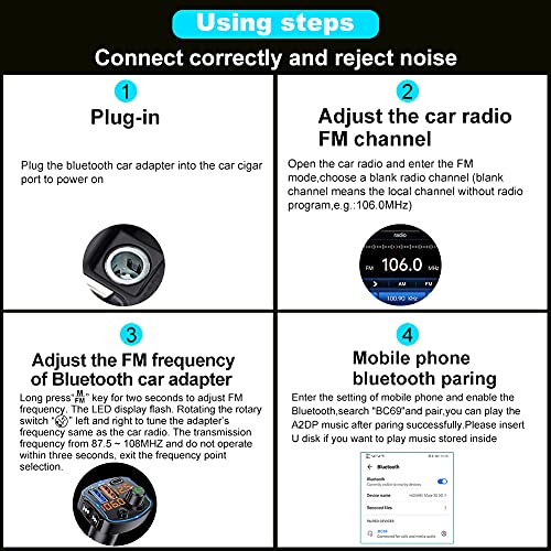 Bluetooth FM Transmitter for Car Adapter, 41W PD3.0 and QC3.0 Fast Charging U Disk Player Included 32G Flash Drive Hands-Free Calling Bluetooth 5.0 Music Play Mode Dual Screen Display | The Storepaperoomates Retail Market - Fast Affordable Shopping