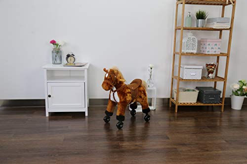 Kinbor Ride on Horse for Kids Girls Boys Walking Pony Rocking Toy with Neigh Sound and Wheels, Plush Animal Ride On Toy for Nursery | The Storepaperoomates Retail Market - Fast Affordable Shopping