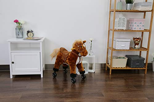 Kinbor Ride on Horse for Kids Girls Boys Walking Pony Rocking Toy with Neigh Sound and Wheels, Plush Animal Ride On Toy for Nursery | The Storepaperoomates Retail Market - Fast Affordable Shopping