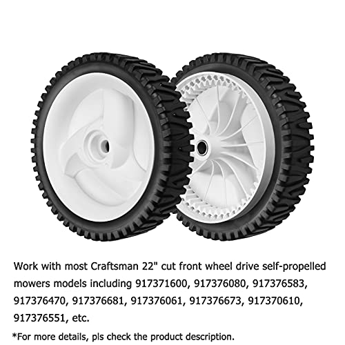 532403111 Front Drive Wheels Fit for Craftsman Lawn Mower – Front Drive Tires Wheels Compatible with Craftsman & HU Front Wheel Drive Self Propelled Mower Tractor, Replace 194231X427, 2 Pack, White | The Storepaperoomates Retail Market - Fast Affordable Shopping