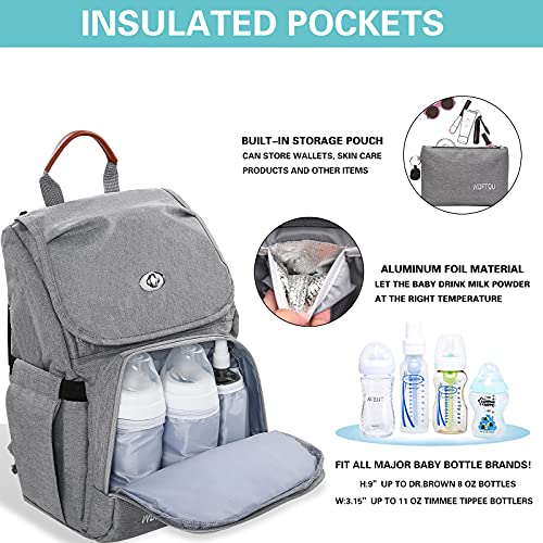 Heegel Diaper Bag Backpack, Baby Bags for Boy Girl, Large Travel Backpack for Mom and Dad, Nappy Bag Waterproof Maternity Mommy Bag with Changing Pad & Stroller Straps & Storage Bags, Grey… | The Storepaperoomates Retail Market - Fast Affordable Shopping