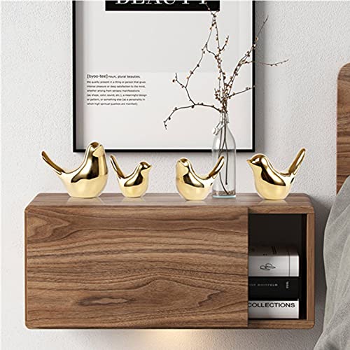 ZOOFOX Set of 4 Gold Bird Decor Figurine, Ceramic Small Animal Statues, Home Shelf Decor Furniture Desktop Display for Living Room, Bedroom, Cabinets and Office Desktop ( Assorted Sizes ) | The Storepaperoomates Retail Market - Fast Affordable Shopping