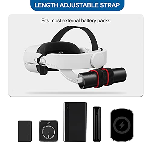 MASiKEN Universal Battery Pack Strap For Oculus Quest 2 Accessories Head Strap, Head Cushion, VR Meta Quest Powerbank Holder Compatible for Halo Headband, HTC Vive Deluxe Audio (With USB) | The Storepaperoomates Retail Market - Fast Affordable Shopping