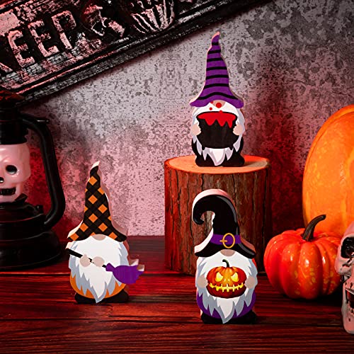 3 Pieces Halloween Gnomes Wooden Signs Gnome Wooden Table Centerpieces Gnome Wooden Freestanding Table Decor Halloween Gnomes Wood Decor for Home Farmhouse Office Holiday Party Decor (Delicate Style) | The Storepaperoomates Retail Market - Fast Affordable Shopping