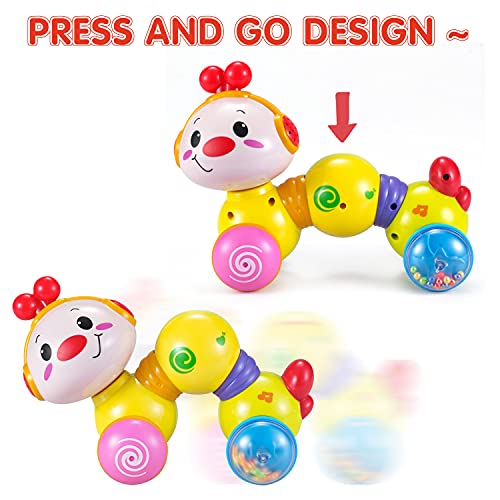 HOLA Baby Toys 6 to 12 Months Press and Go Inchworm Crawling Caterpillar Educational Toy for 12-18 Months 1 2 3 Year Old Babies Toddlers Girls Boys | The Storepaperoomates Retail Market - Fast Affordable Shopping