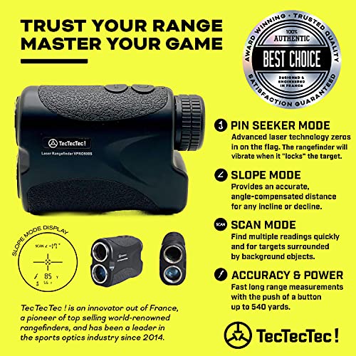 TecTecTec VPRO500 Golf Rangefinder with High-Precision, Laser Range Finder Binoculars with Pinsensor and Battery, Golf Accessories for Golfing and Hunting – Black (Slope) | The Storepaperoomates Retail Market - Fast Affordable Shopping
