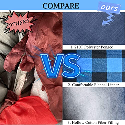 Cotton Flannel Sleeping Bag for Adults Boys and Girls, Zip 2 Bags Together for 2 Person Use, 2/3/4lbs Filler Can Be Choose, Warm and Comfortable Sleep | The Storepaperoomates Retail Market - Fast Affordable Shopping
