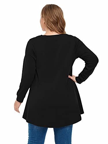 JollieLovin Plus Size Sweatshirts for Womens Long Sleeve Tops Animal Print Pullover Patchwork Tunic Lightweight Fall Clothes Black 3X | The Storepaperoomates Retail Market - Fast Affordable Shopping