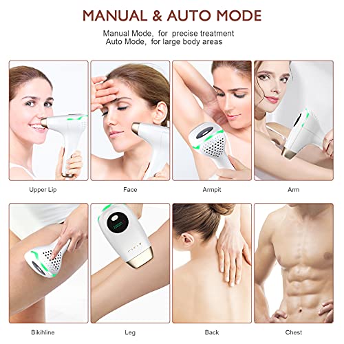 Laser Hair Removal at-Home Use for Women&Men 100% Safe & 500,000 Flashes Permanent Painless IPL Hair Removal Devices with Auto&Manual Modes,Use for Armpits,Legs,Arm (Gold) | The Storepaperoomates Retail Market - Fast Affordable Shopping