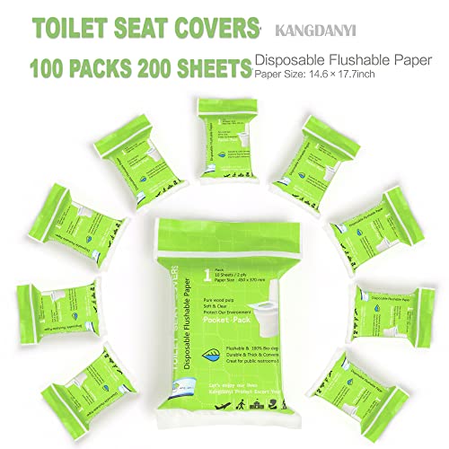 Toilet Seat Covers Disposable Flushable Biodegradable,200 sheet /100 Pack/Double Layer Thick Toddlers Potty Training Toilet Seat Liner for Travel Airplane Public Restrooms Hotel Camping | The Storepaperoomates Retail Market - Fast Affordable Shopping