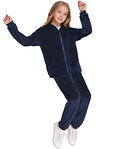Greatchy Girls’ Athletic Jogger Set with Zip Pullover Hoodie and Sweatpants (2 Piece) | The Storepaperoomates Retail Market - Fast Affordable Shopping
