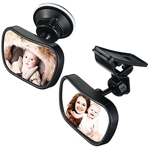 Drydiet 2 Pieces Baby Car Mirror Baby Rear View Seat Mirror Shatterproof Baby Car Mirror Adjustable Safety Car Rear Facing Back Seat Mirror for Infants Children Toddlers | The Storepaperoomates Retail Market - Fast Affordable Shopping